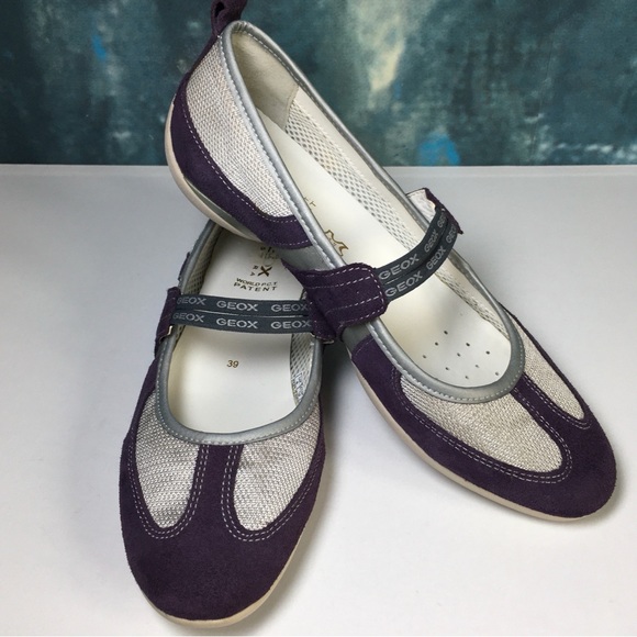 Geox Shoes - Geox Respira Purple Mary Jane Suede Flats Shoes Size 39 ( 8 - 8.5 )